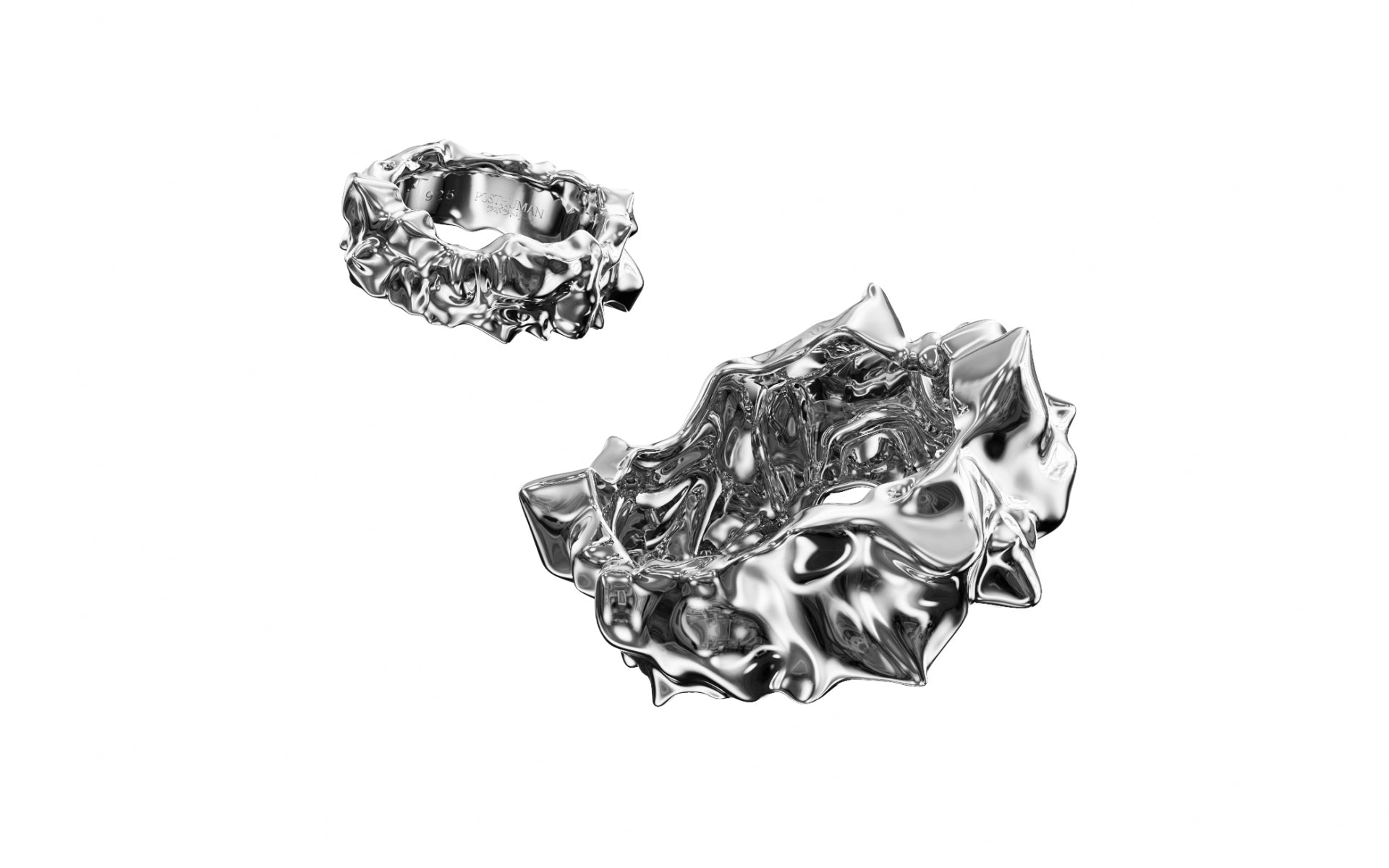 Crater Bracelet x Stratum Ring Set